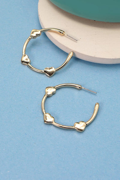 HEART STATION HOOP EARRINGS | 31E22105