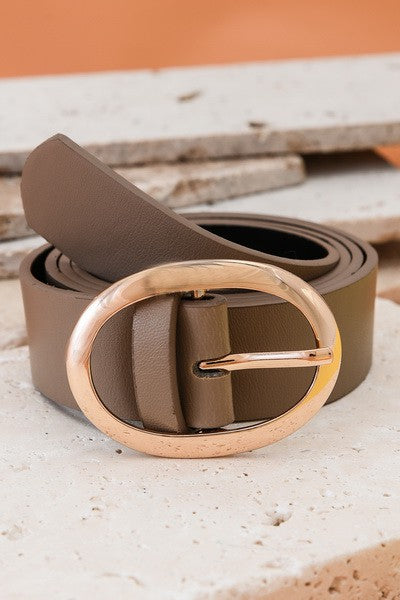 CLASSIC OVAL BUCKLE LEATHER BELT | 40BT609