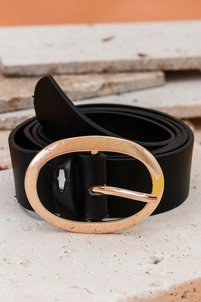 CLASSIC OVAL BUCKLE LEATHER BELT | 40BT609