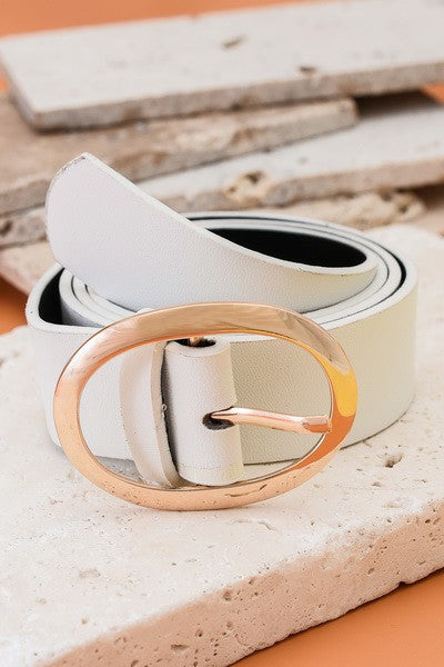 CLASSIC OVAL BUCKLE LEATHER BELT | 40BT609