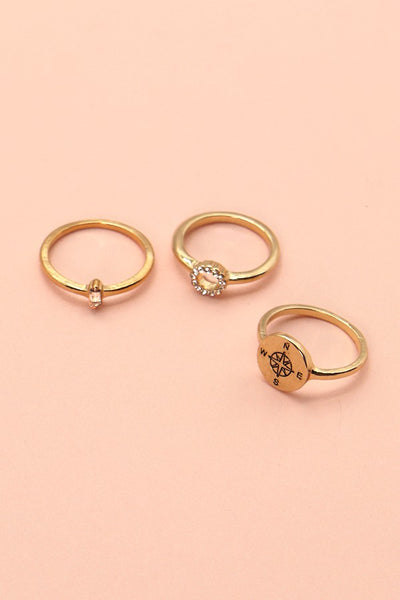 COMPASS RHINESTONE CIRCLE RING SET | 31R22026