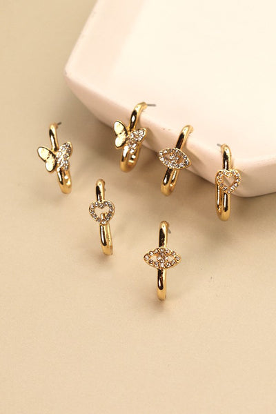 TRIO HUGGIE EARRINGS | 71E21560