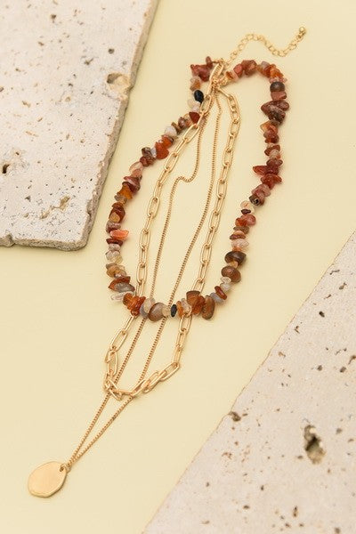 NATURAL STONE LAYER NECKLACE | 25N370