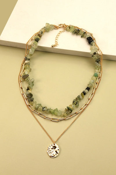 NATURAL STONE LAYER NECKLACE | 25N370