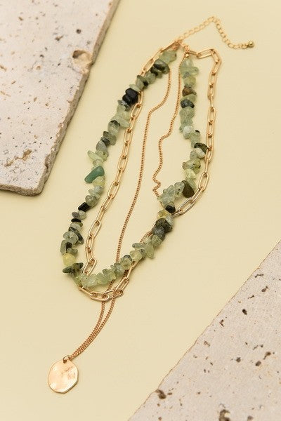 NATURAL STONE LAYER NECKLACE | 25N370