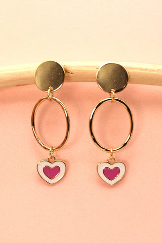 HEART EPOXY LINEAR DROP EARRINGS | 31E22122