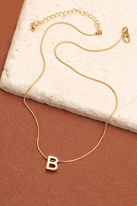 DELICATE SNAKE CHAIN INITIAL PENDANT NECKLACE | 31N22022