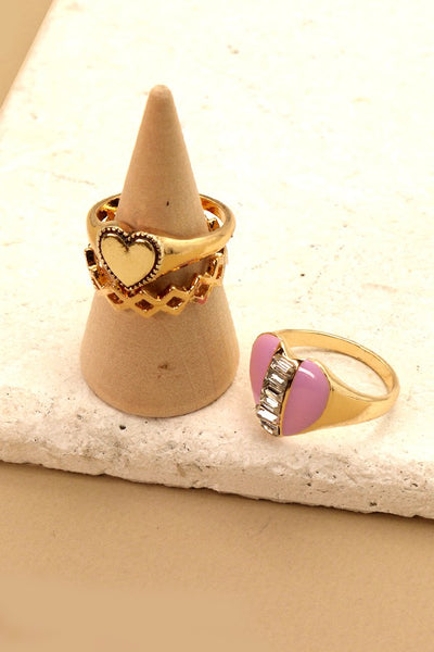 EPOXY HEART SET RINGS | 31R22027