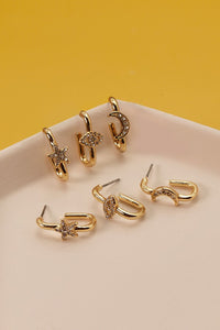 MINI STAR MOON EYE HOOP TRIO SET EARRINGS | 71E21561