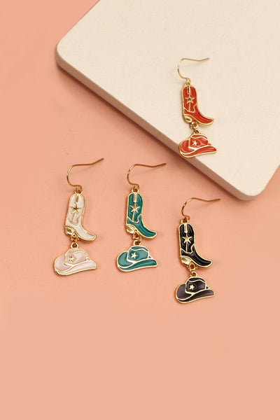 HAT BOOTS DROP EARRINGS | 31E22480