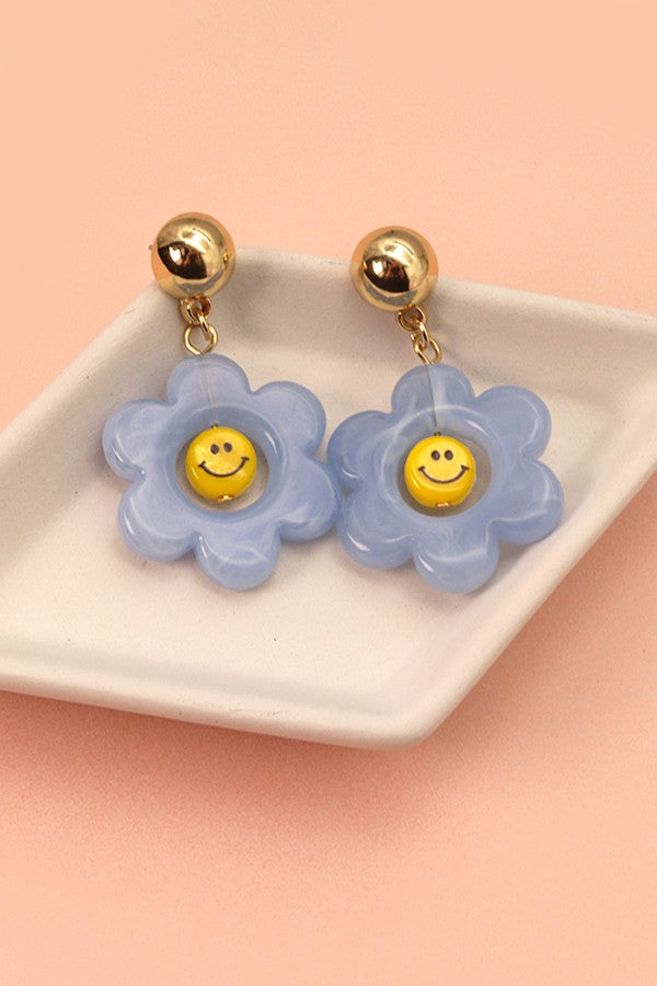 SMILEY FLOWER POST EARRINGS | 71E22949