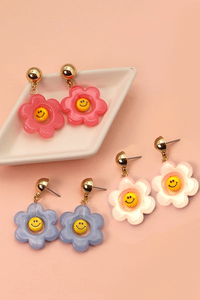 SMILEY FLOWER POST EARRINGS | 71E22949