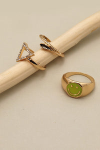 SMILE TRIANGLE LEAF RING SET | 31R22024