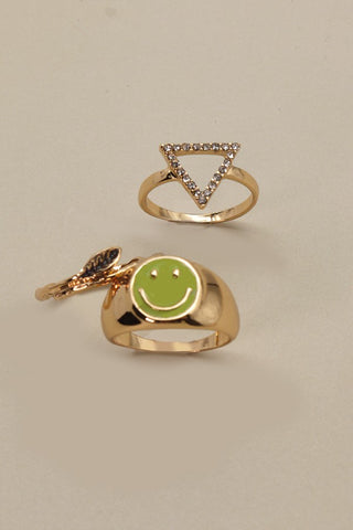 SMILE TRIANGLE LEAF RING SET | 31R22024