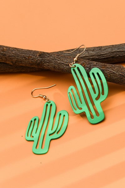 ACRYLIC CACTUS DROP EARRINGS | 31E22375