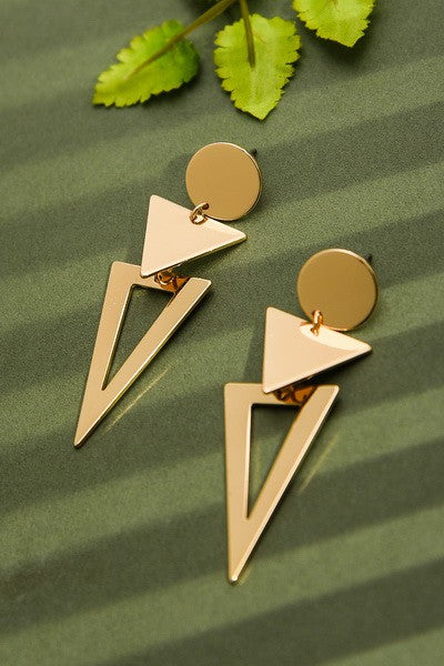 DOUBLE TRIANGLE DROP GEO EARRINGS | 31E22310