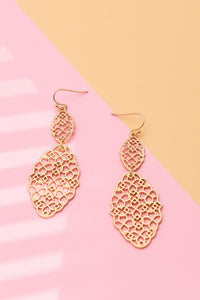 MATTE FILIGREE DOUBLE DROP EARRINGS | 31SE22000