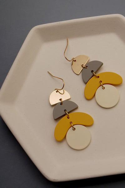 GEO MATTE CLAY DROP EARRINGS | 31E22336