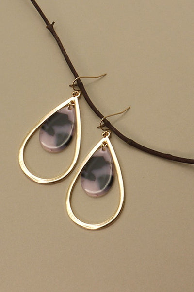 MARBLE DOUBLE TEARDROP EARRINGS | 31E22376