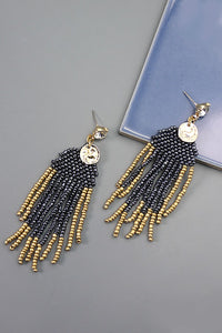 SEEDBEAD FRINGE COIN POST EARRINGS  | 52E2081844