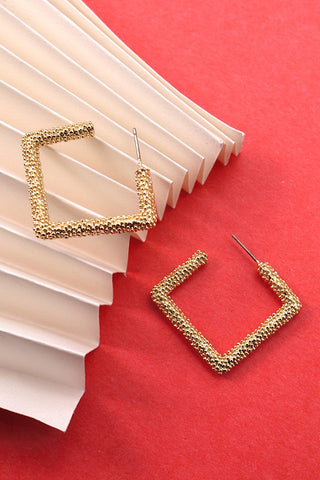 DIAMOND CLUSTER CUT SQUARE HOOP EARRINGS | 52E2110953