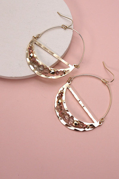 HALF MOON BEADED SILICONE DROP EARRINGS | 10E2110913