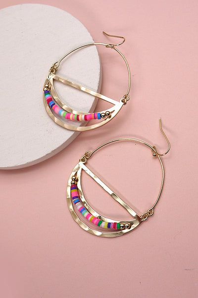 HALF MOON BEADED SILICONE DROP EARRINGS | 10E2110913