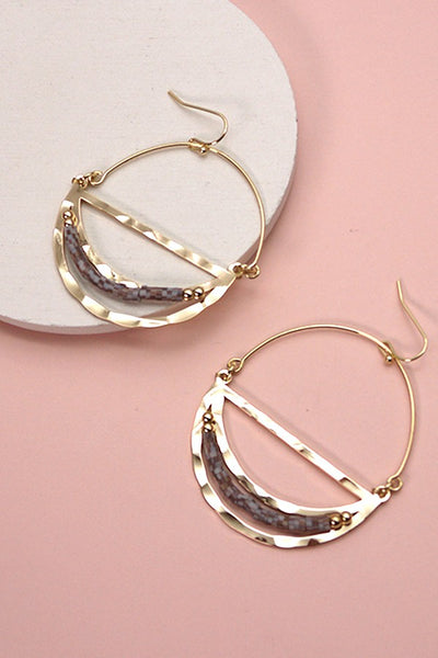 HALF MOON BEADED SILICONE DROP EARRINGS | 10E2110913