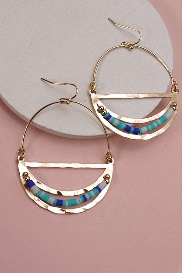 HALF MOON BEADED SILICONE DROP EARRINGS | 10E2110913