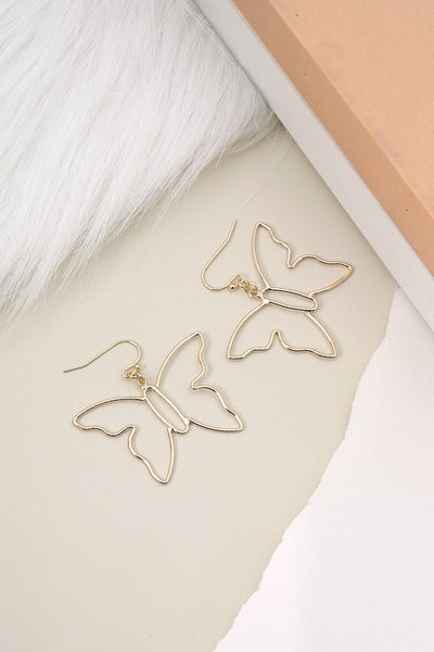 BUTTERFLY BRASS WIRE DROP EARRINGS | 10E2111029