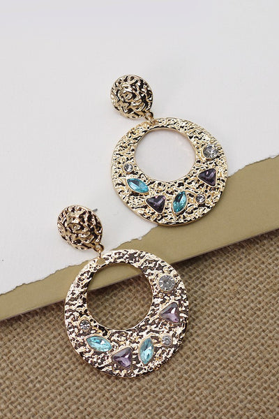 MULTI RHINESTONE DROP EARRINGS | 31E23287