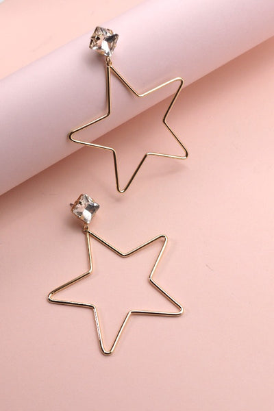 RHINESTONE STAR DROP EARRINGS | 71E2211027