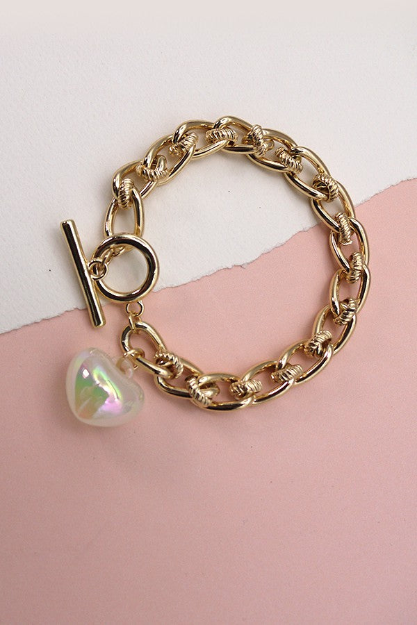 IRIDESCENT HEART TOGGLE BRACELET | 71B2211024