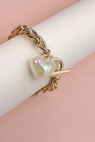 IRIDESCENT HEART TOGGLE BRACELET | 71B2211024