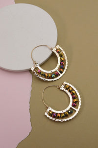 U DROP CHARM PEARL BEAD EARRINGS | 10E2120571