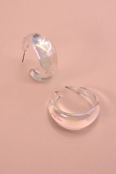 IRIDESCENT WIDE ROUND HOOP EARRINGS | 10E2120546