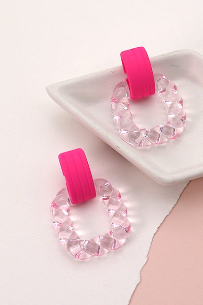 COLOR BLOCK DOOR KNOCKER DROP EARRINGS | 10E2120533