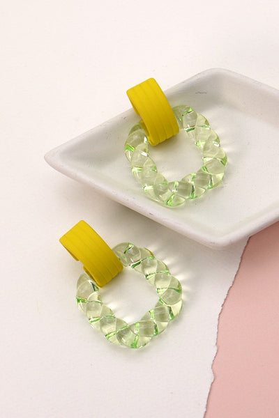 COLOR BLOCK DOOR KNOCKER DROP EARRINGS | 10E2120533