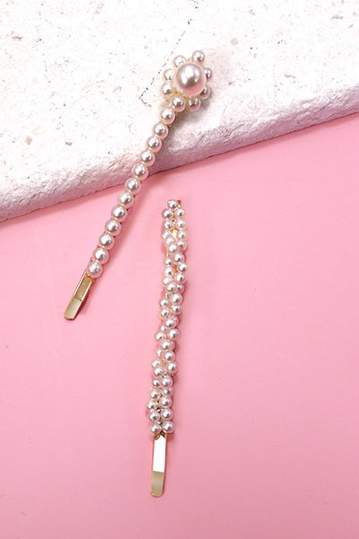 LARGE PEARL SET OF HAIR CLIPS | 40H106