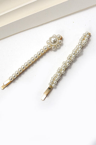 LARGE PEARL SET OF HAIR CLIPS | 40H106