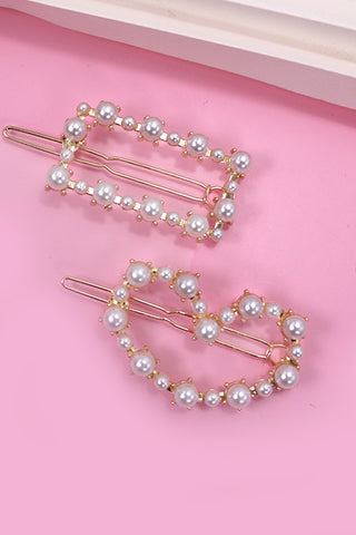 PEARL HERT RECTANGLE OPEN HAIR CLIPS | 40H107