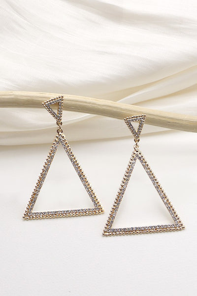 RHINESTONE STATEMENT TRIANGLE DROP EARRINGS | 31E23465