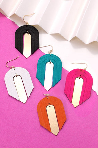 RAINBOW WOOD DROP EARRINGS | 10E3010902