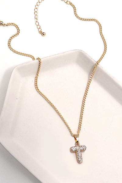 RHINESTONE INITITAL CHAIN NECKLACE | 31N23010