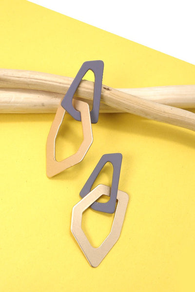 DOUBLE GEO SHAPE DROP EARRINGS | 80E331