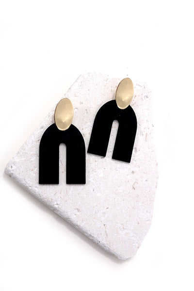 COLOR WOOD U DROP EARRINGS | 10E3011809