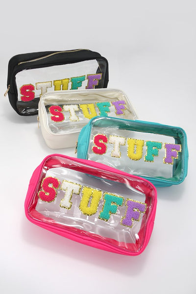 LARGE CLEAR STUFF TRAVEL MAKEUP POUCH | 40P509