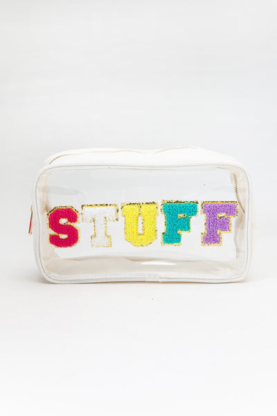 LARGE CLEAR STUFF TRAVEL MAKEUP POUCH | 40P509