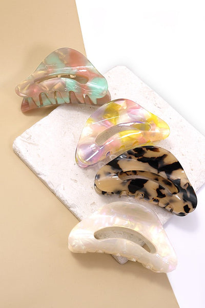 JUMBO CELLULOSE OVAL COLOR HAIR CLAW CLIPS | 40H577