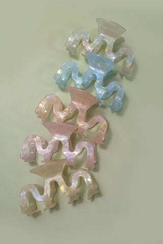 JUMBO CELLULOSE WAVY HAIR CLAW CLIPS | 40H591